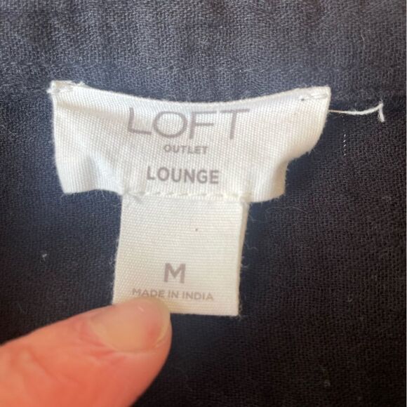 Loft Lounge Button Up Thermal Cardigan Sweater With Front Tie Womens Size Medium - Picture 6 of 9